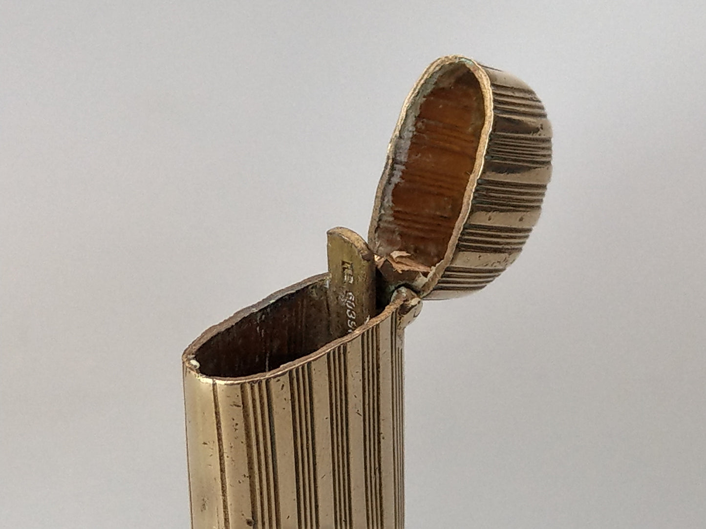 Antique Desk Wax Seal Vesta Case with Striker