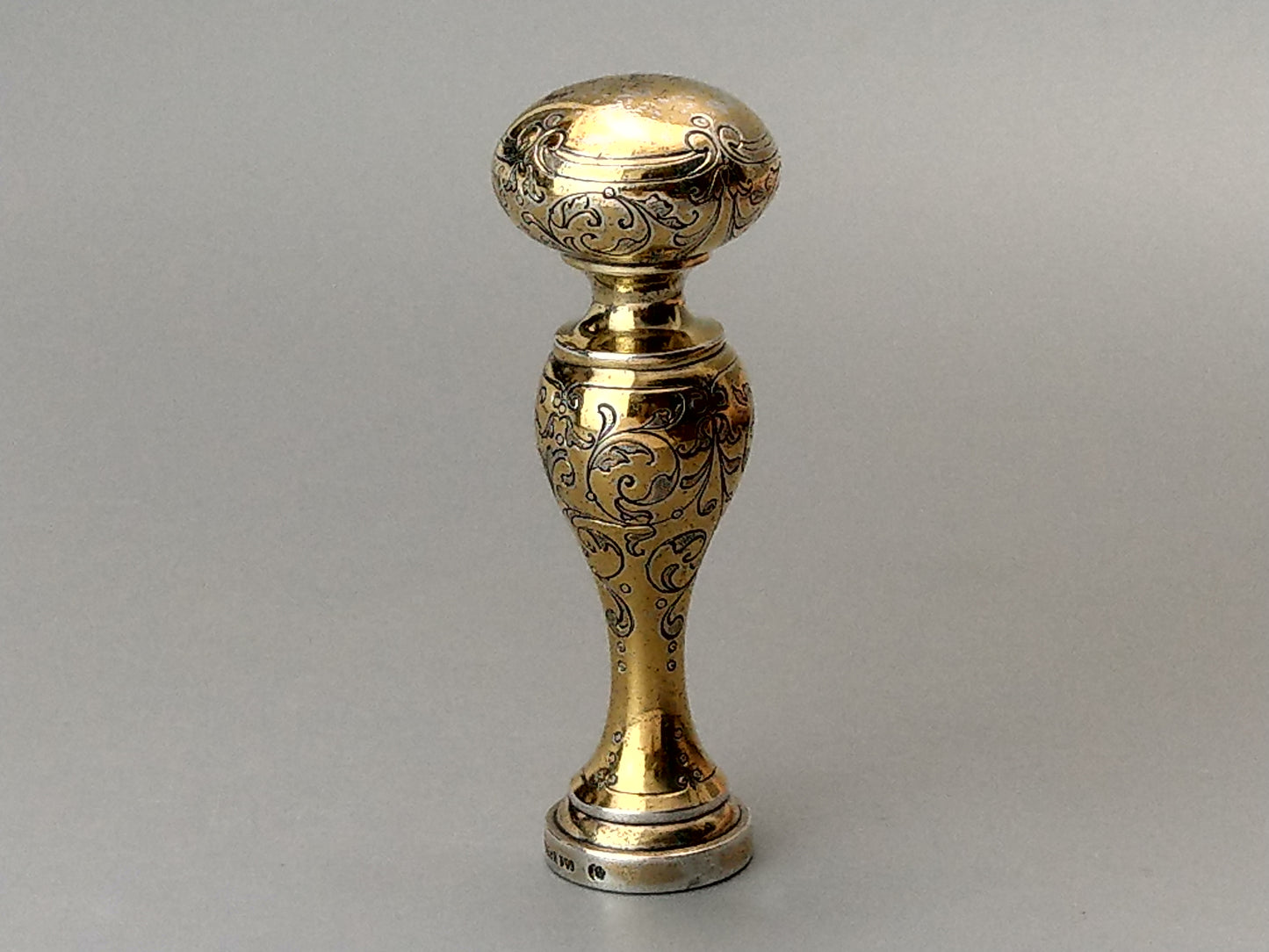 Antique Desk Wax Seal Monogram M C Gold Gilt on silver by Foehr Eduard Stuttgart German