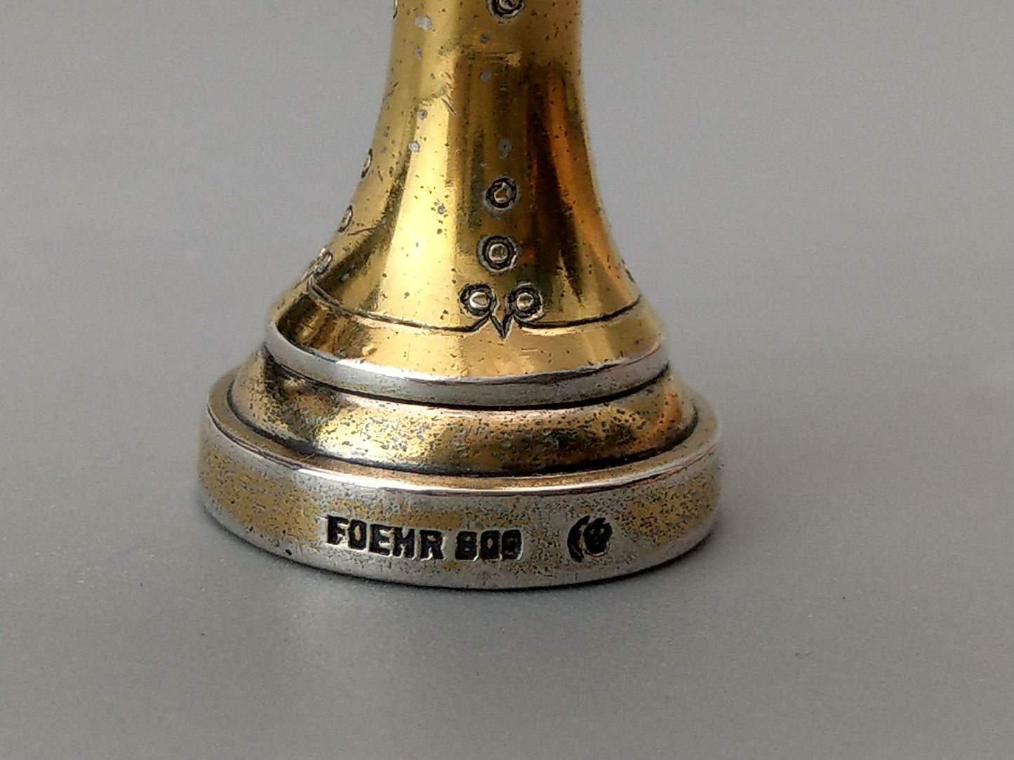 Antique Desk Wax Seal Monogram M C Gold Gilt on silver by Foehr Eduard Stuttgart German