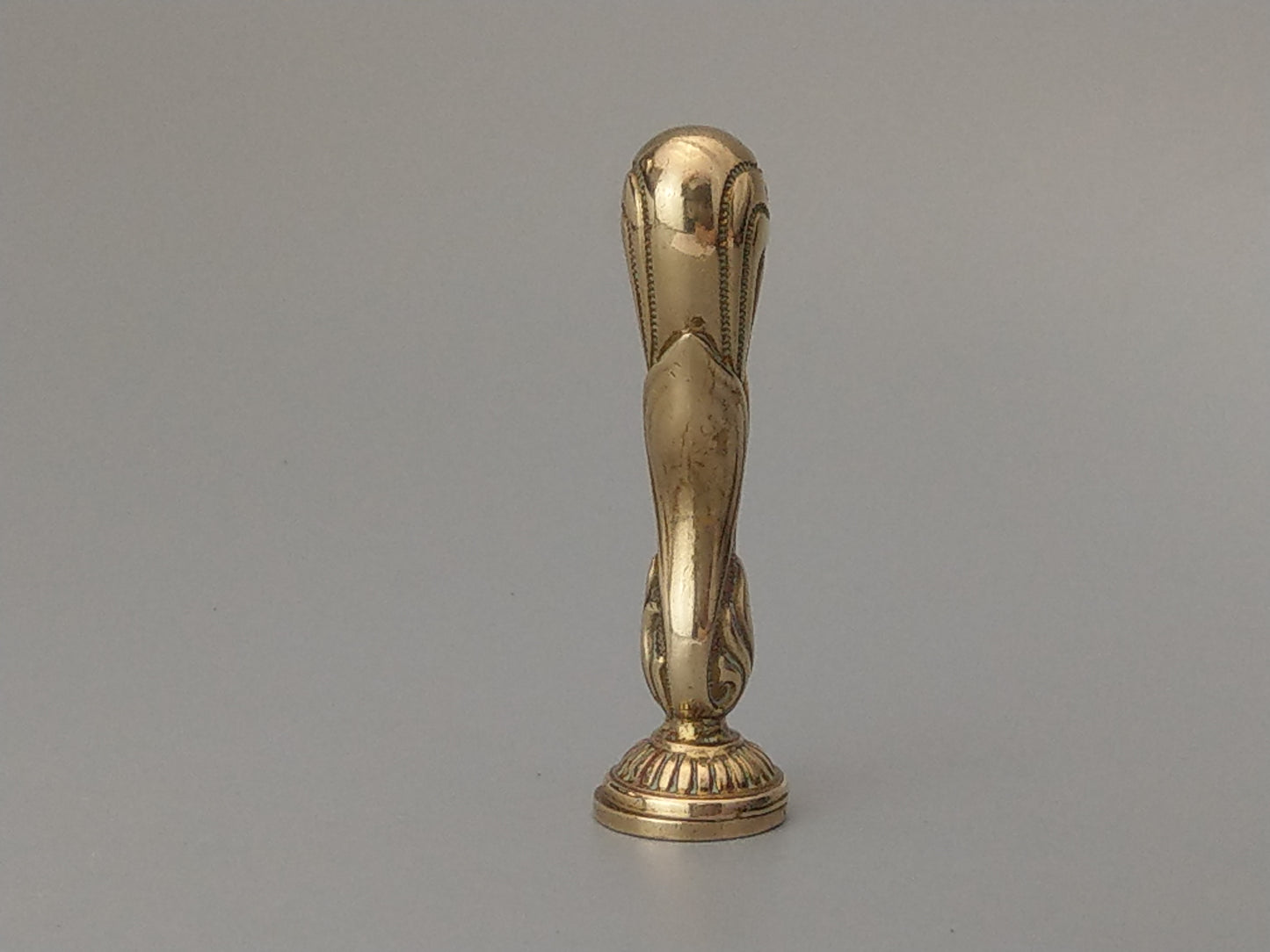 Antique Brass Desk Wax Seal Fire Hart flower with letter B