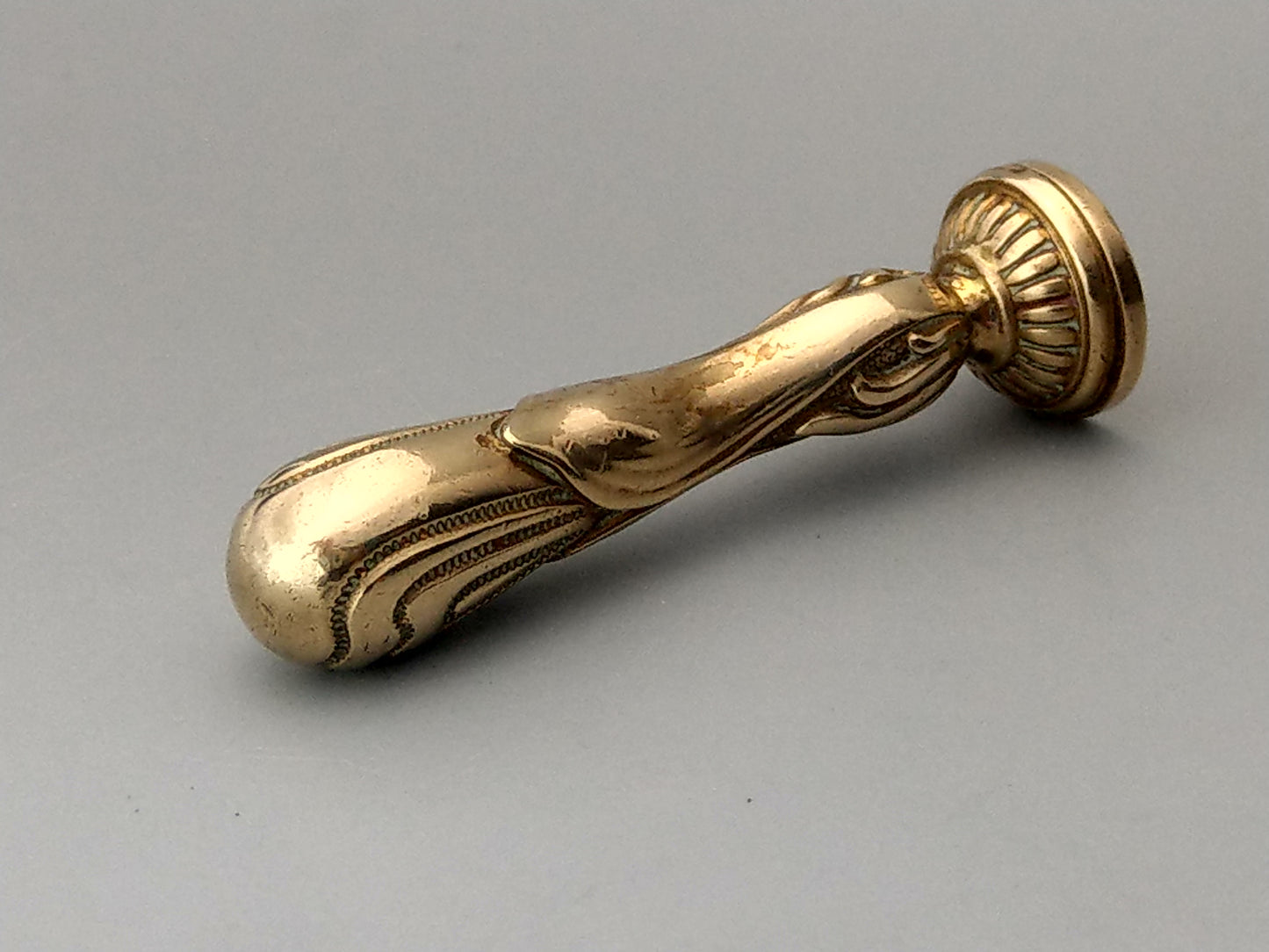 Antique Brass Desk Wax Seal Fire Hart flower with letter B