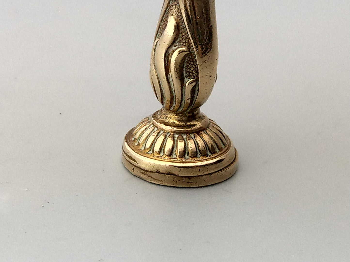 Antique Brass Desk Wax Seal Fire Hart flower with letter B