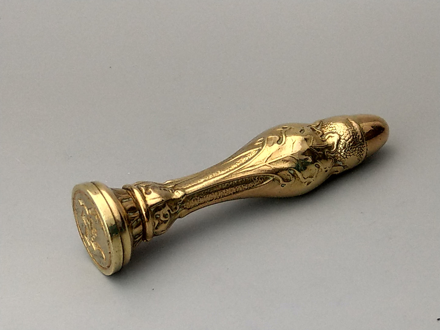 Antique Desk Wax Seal Acorn Top Letter K by J.W and co