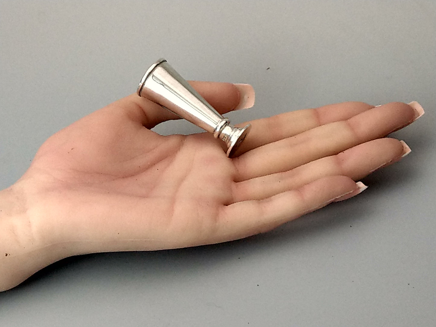 Antique Wax Seal, Sterling Silver with Enamel Top, Monogram D by Levi and Salaman