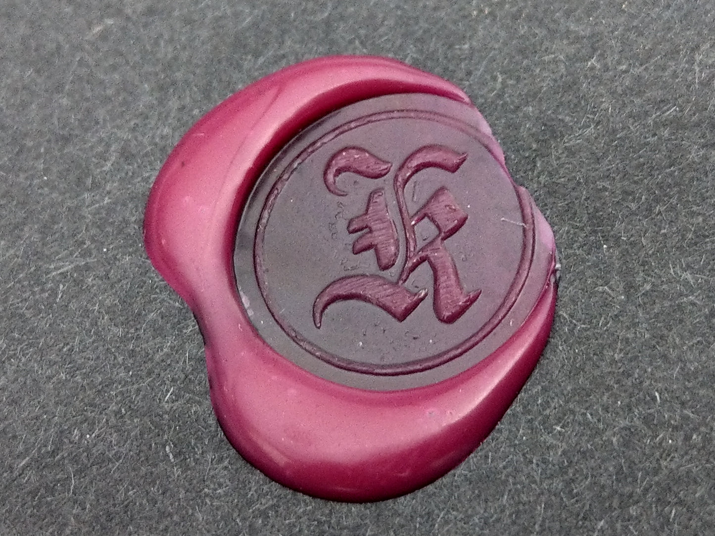 Antique Desk Wax Seal Acorn Top Letter K by J.W and co