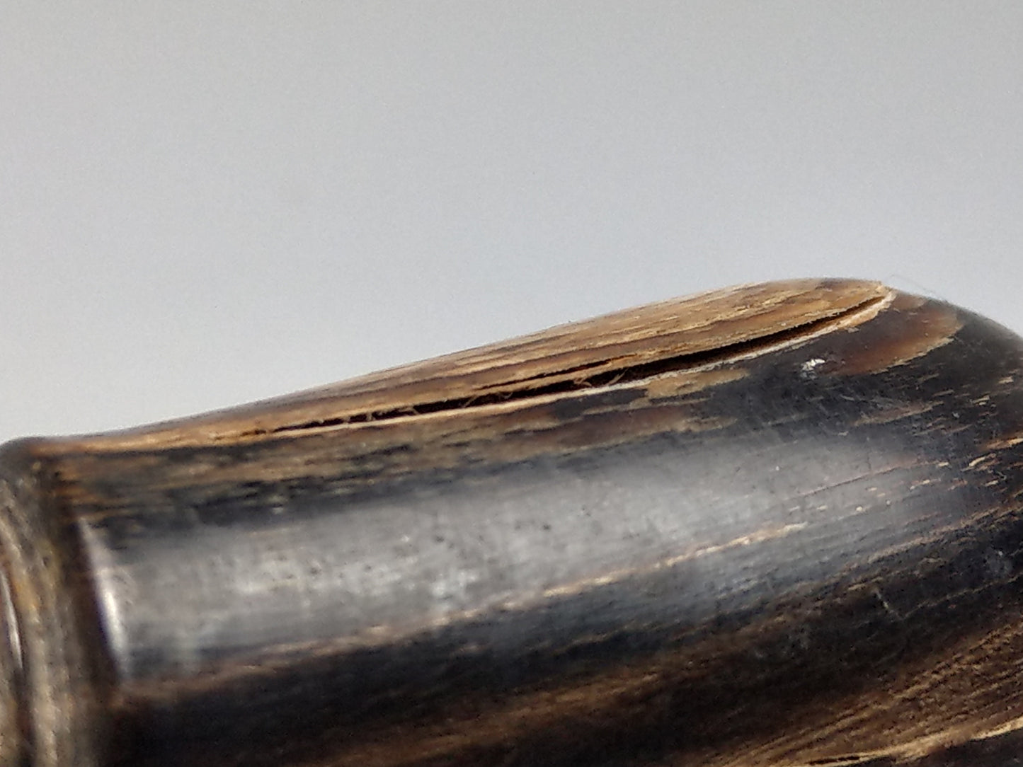 Antique Desk seal Stamp Cypher with Horn Handle and Bone Stamp Monogram M S