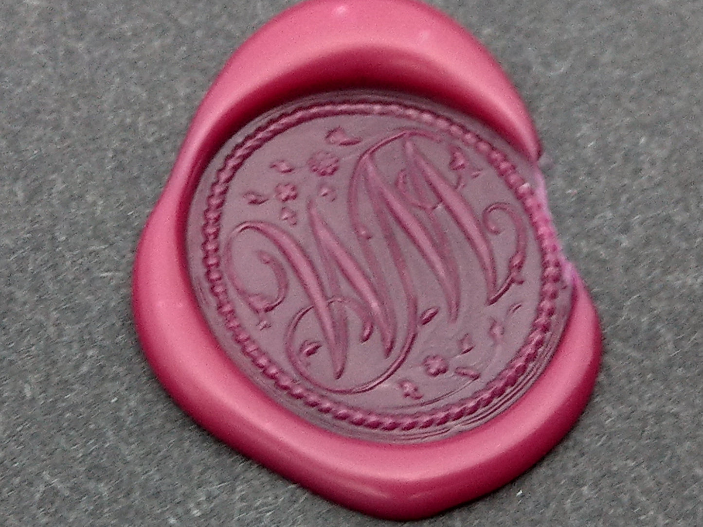 Cut Steel Fob Seal Pendant Monogram WM and Flowers c1770