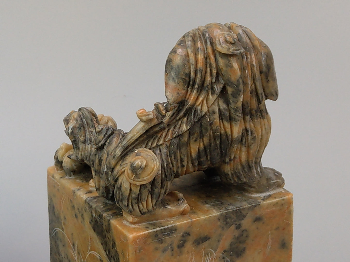 Chinese Foo lions carved Soapstone Bookends