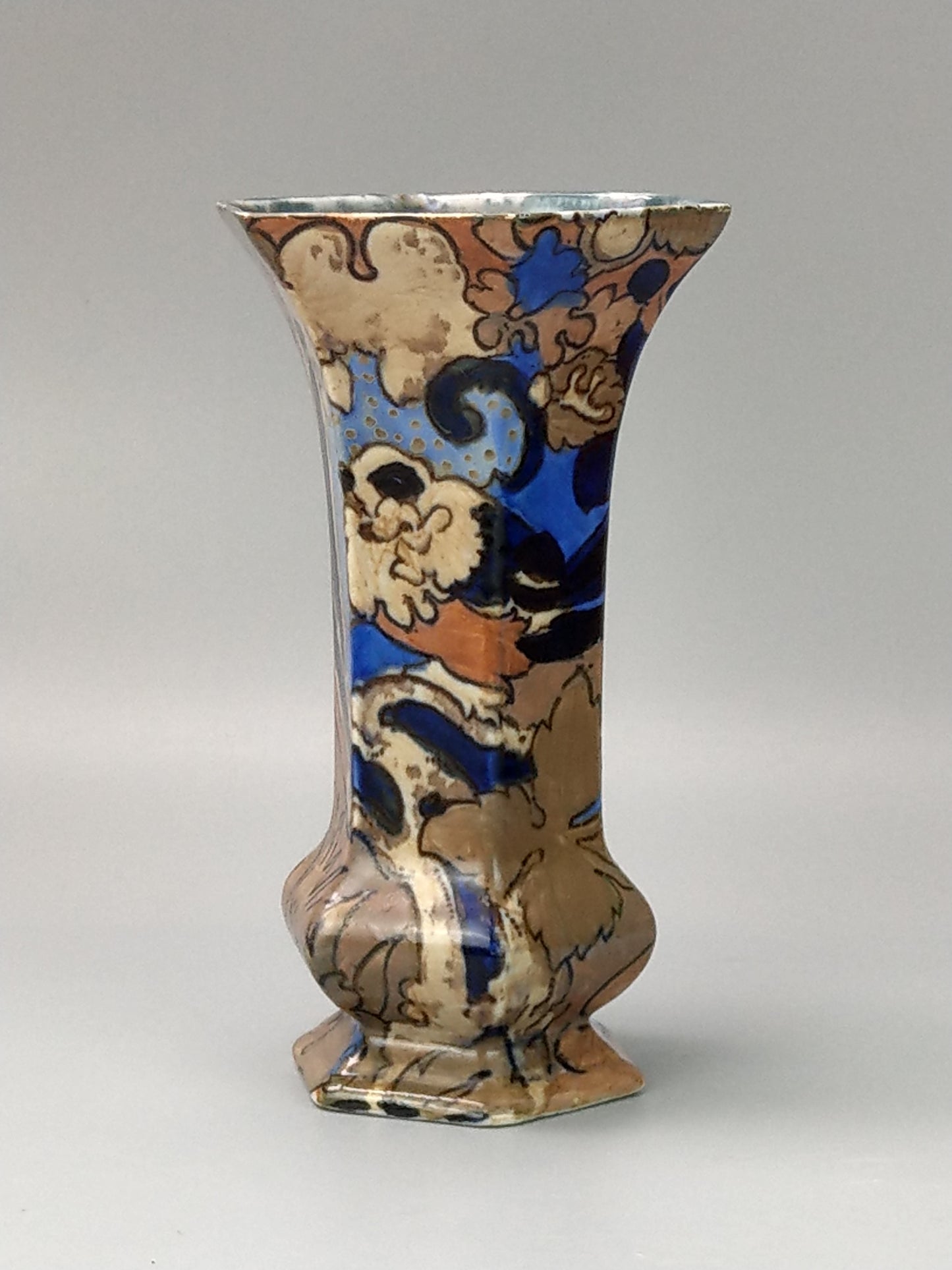 Medium Hexagon vase Bursley Amstel by Frederick Rhead