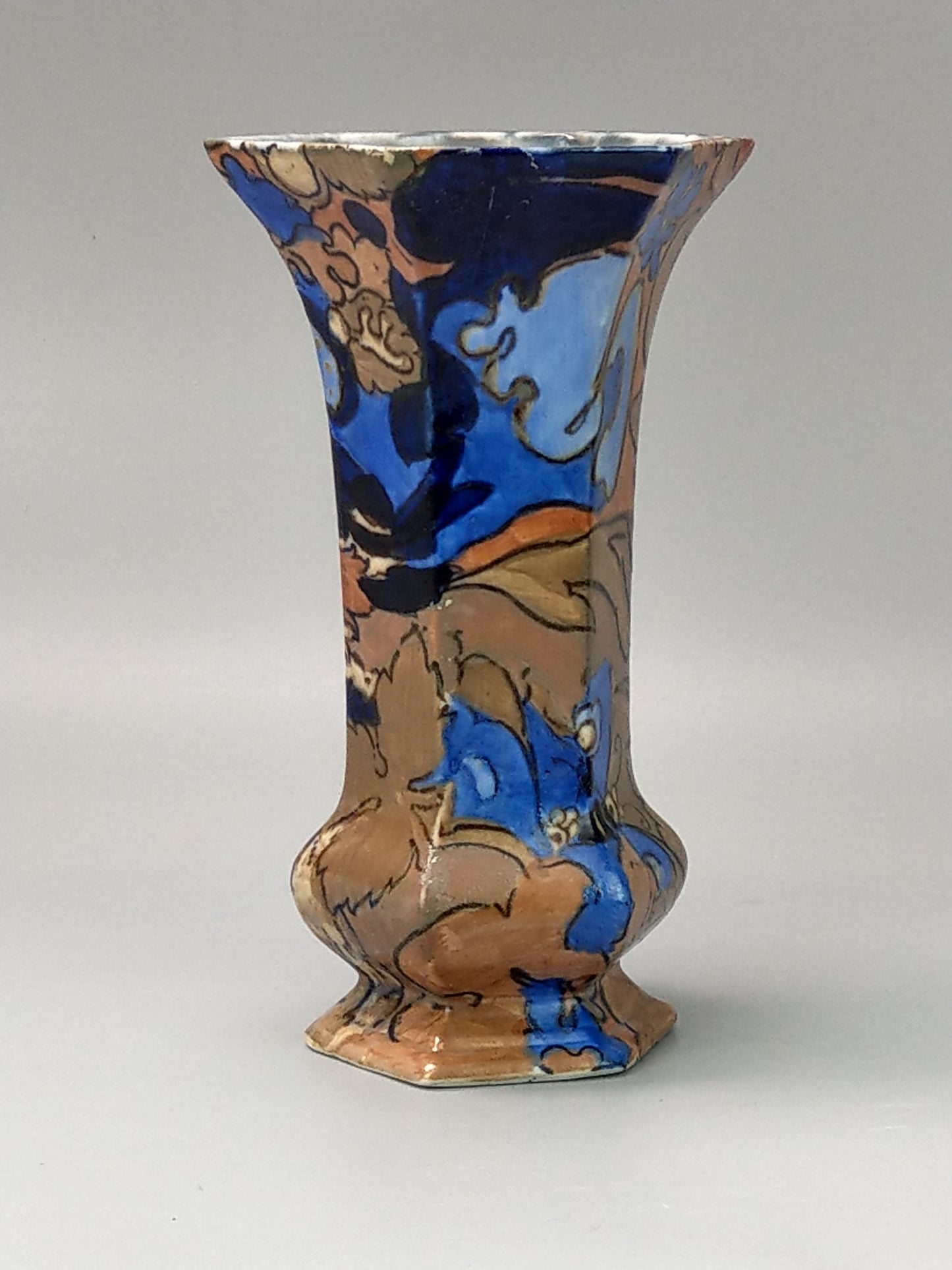 Medium Hexagon vase Bursley Amstel by Frederick Rhead