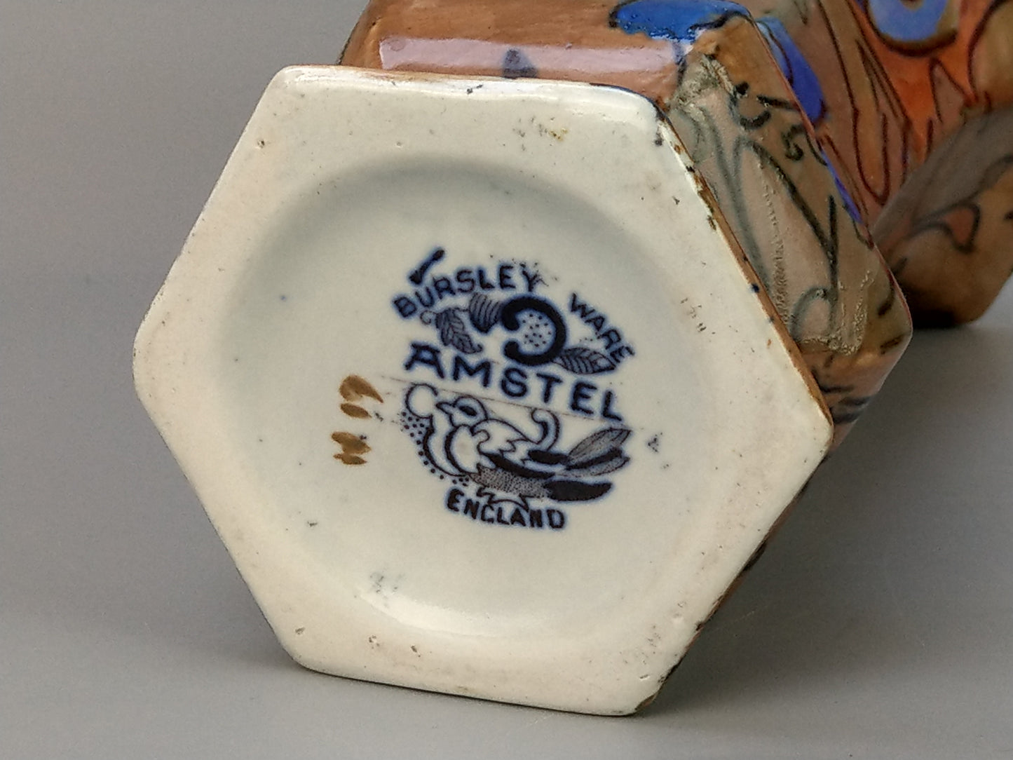Medium Hexagon vase Bursley Amstel by Frederick Rhead
