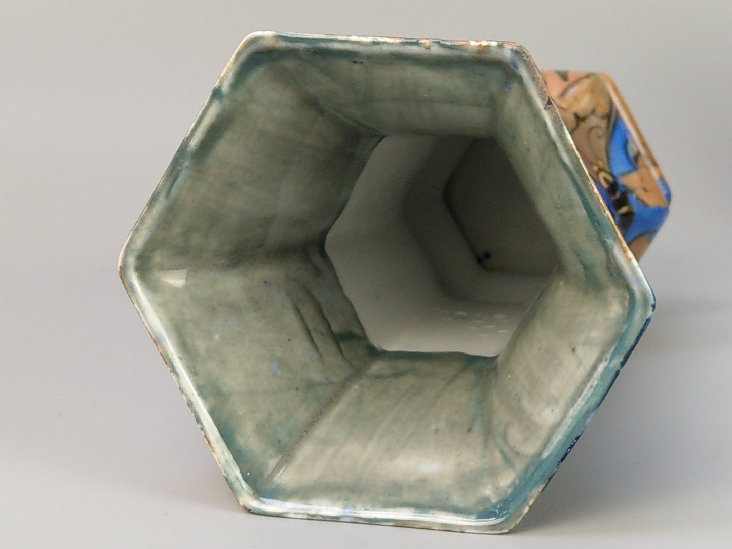 Medium Hexagon vase Bursley Amstel by Frederick Rhead