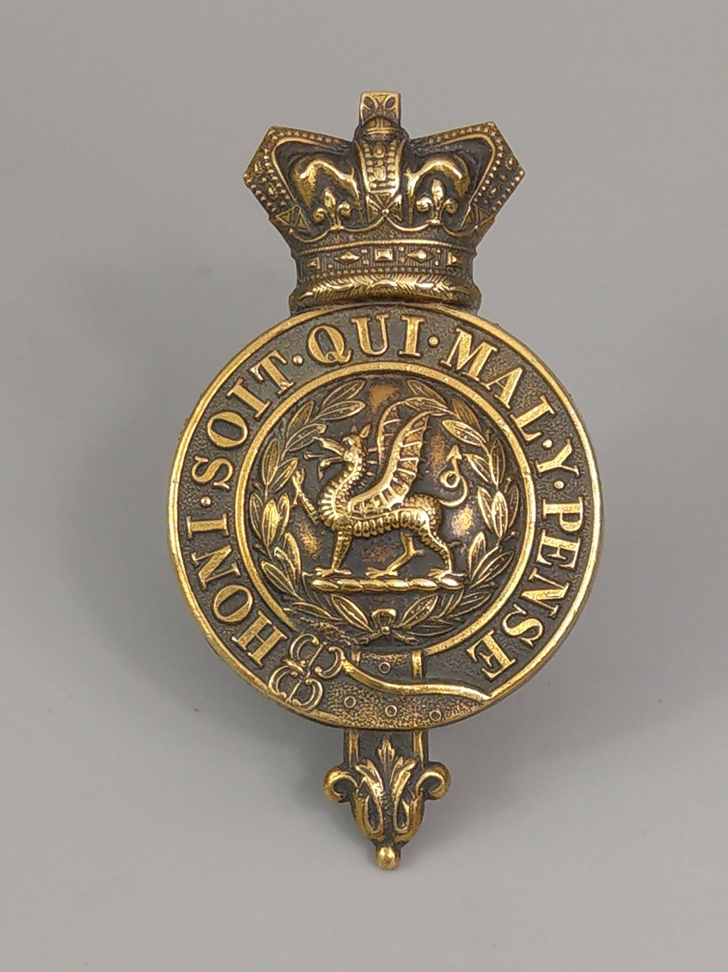 Monmouthshire Regiment South Wales Borders Badge Honi Soit Qui Mal Y Pense