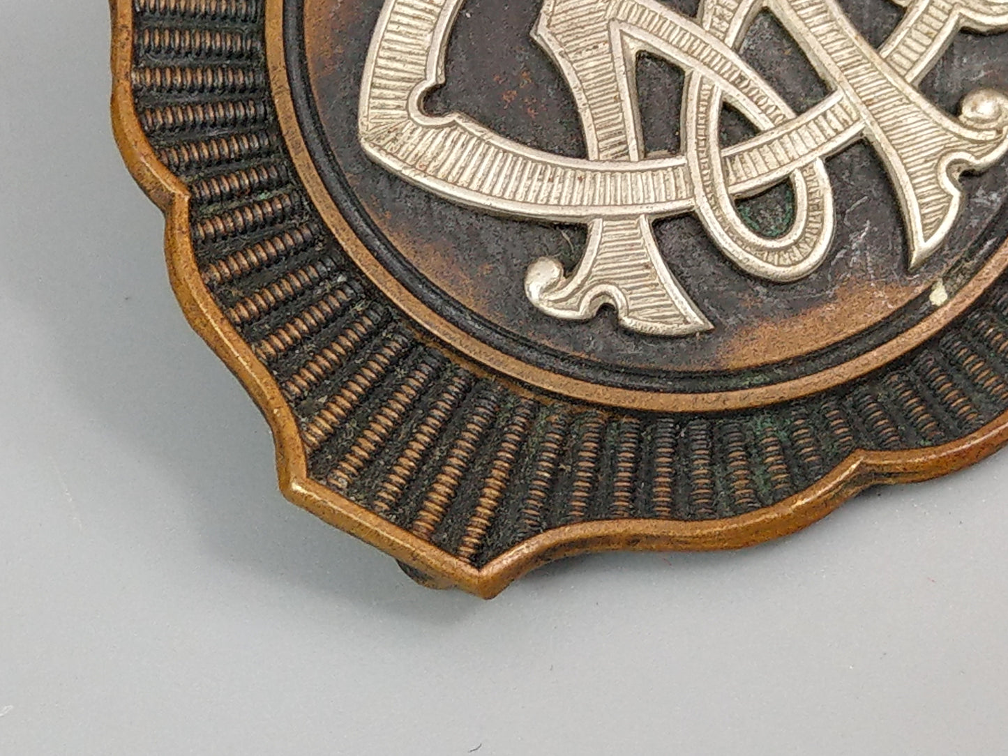 Victorian Military Regimental Officer Belt Buckle Cypher Monogram CA