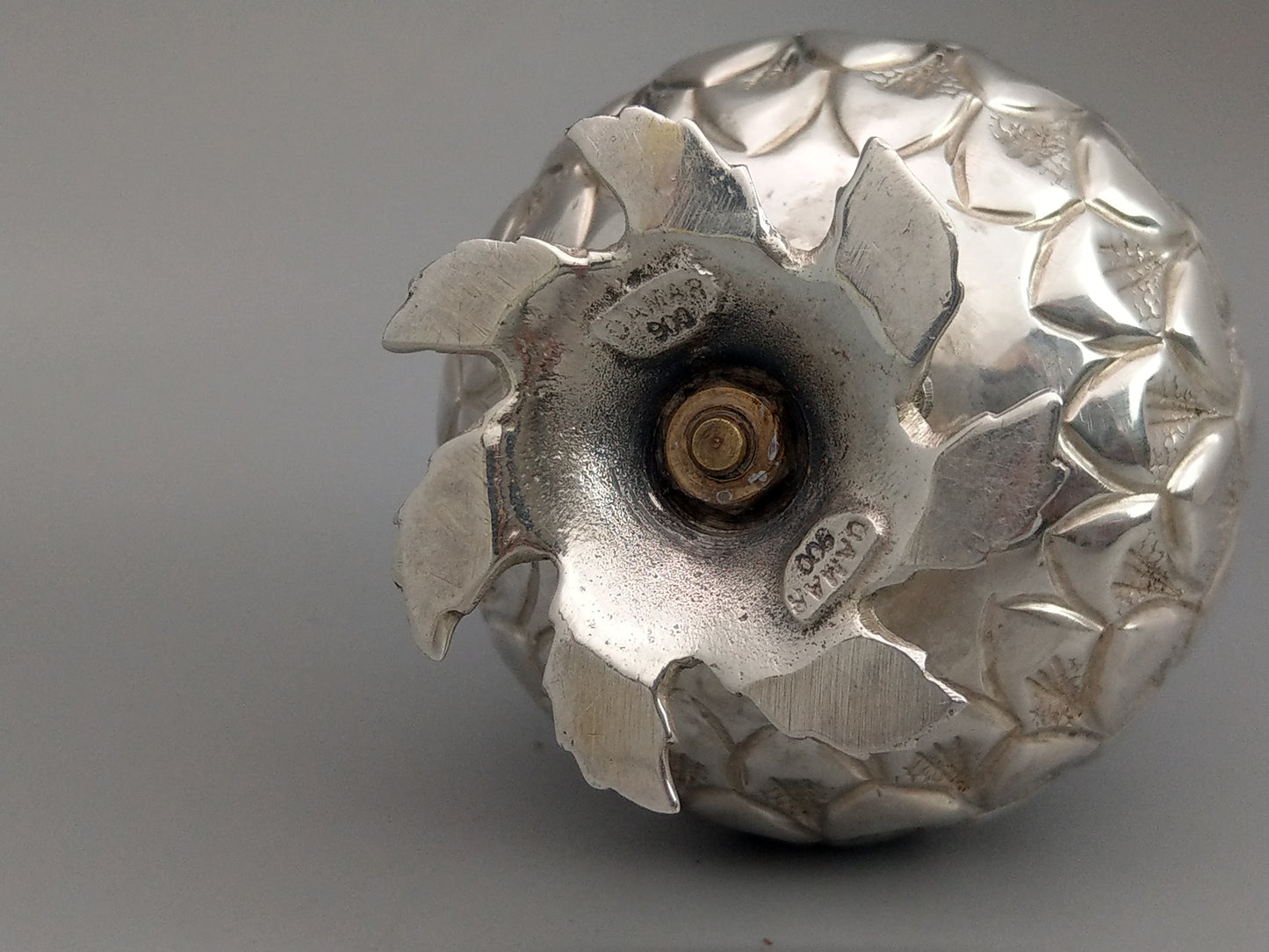 Ottoman Silver Rose Water Bottle or Oil Sprinkler, Rose Hip Shaped