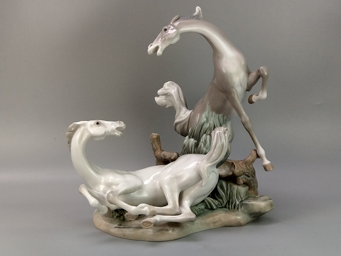 Vintage Large Lladro Horses Gloss