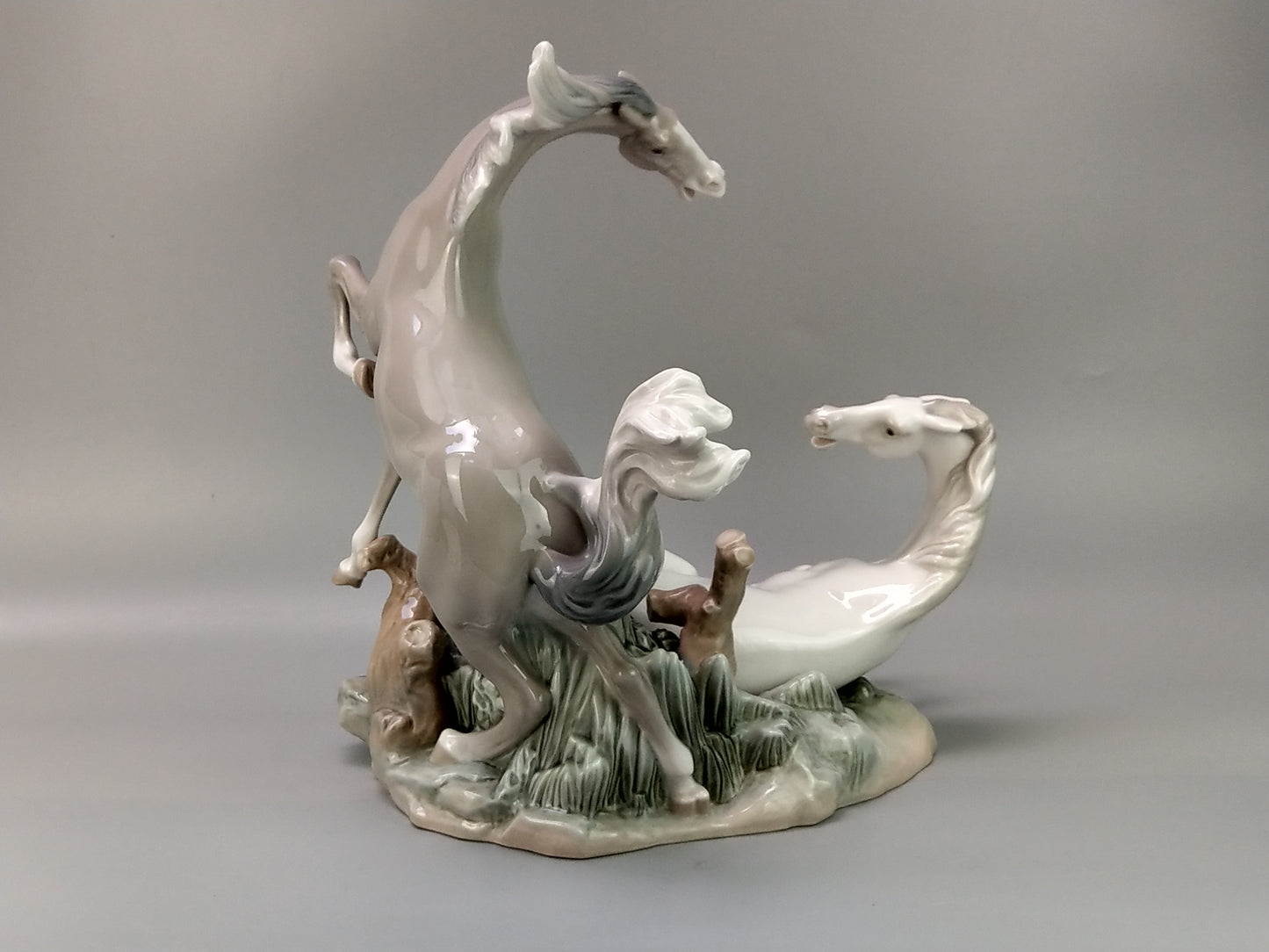 Vintage Large Lladro Horses Gloss
