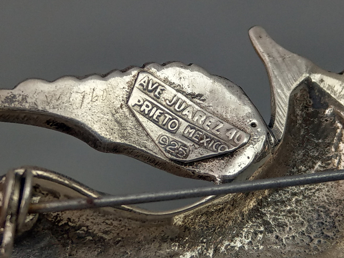 Sterling Silver Large Bird of Paradise Ave Juarez 40 Prieto Mexico c1940