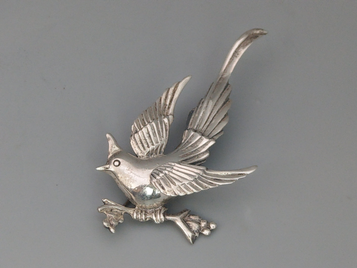 Sterling Silver Large Bird of Paradise Ave Juarez 40 Prieto Mexico c1940