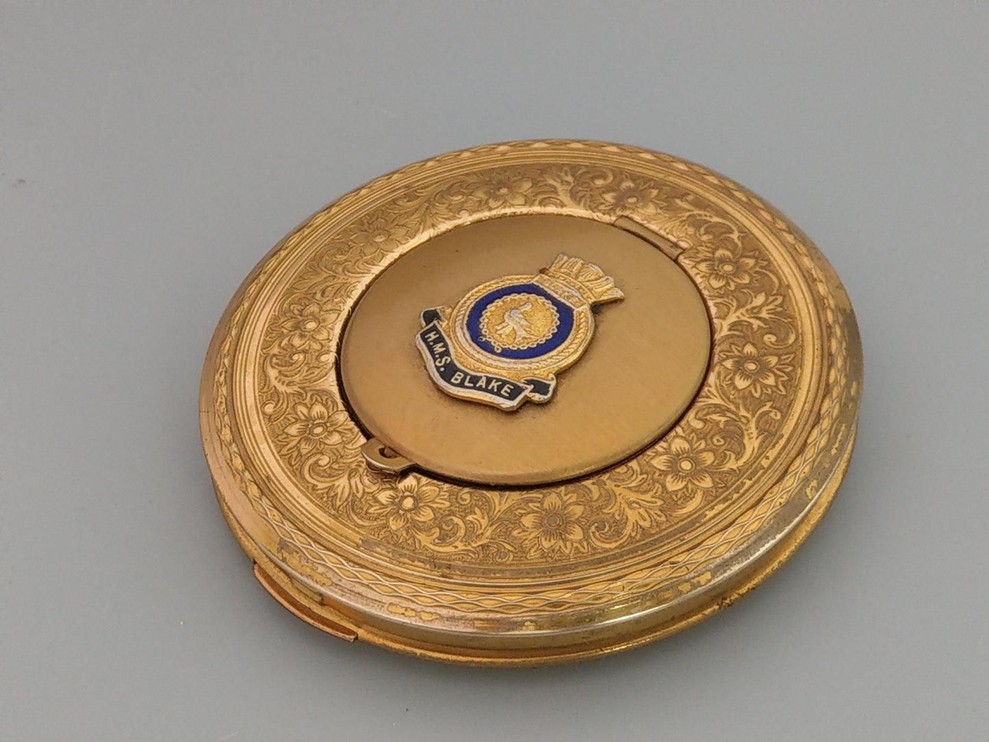 HMS Blake powder box compact with photo locked