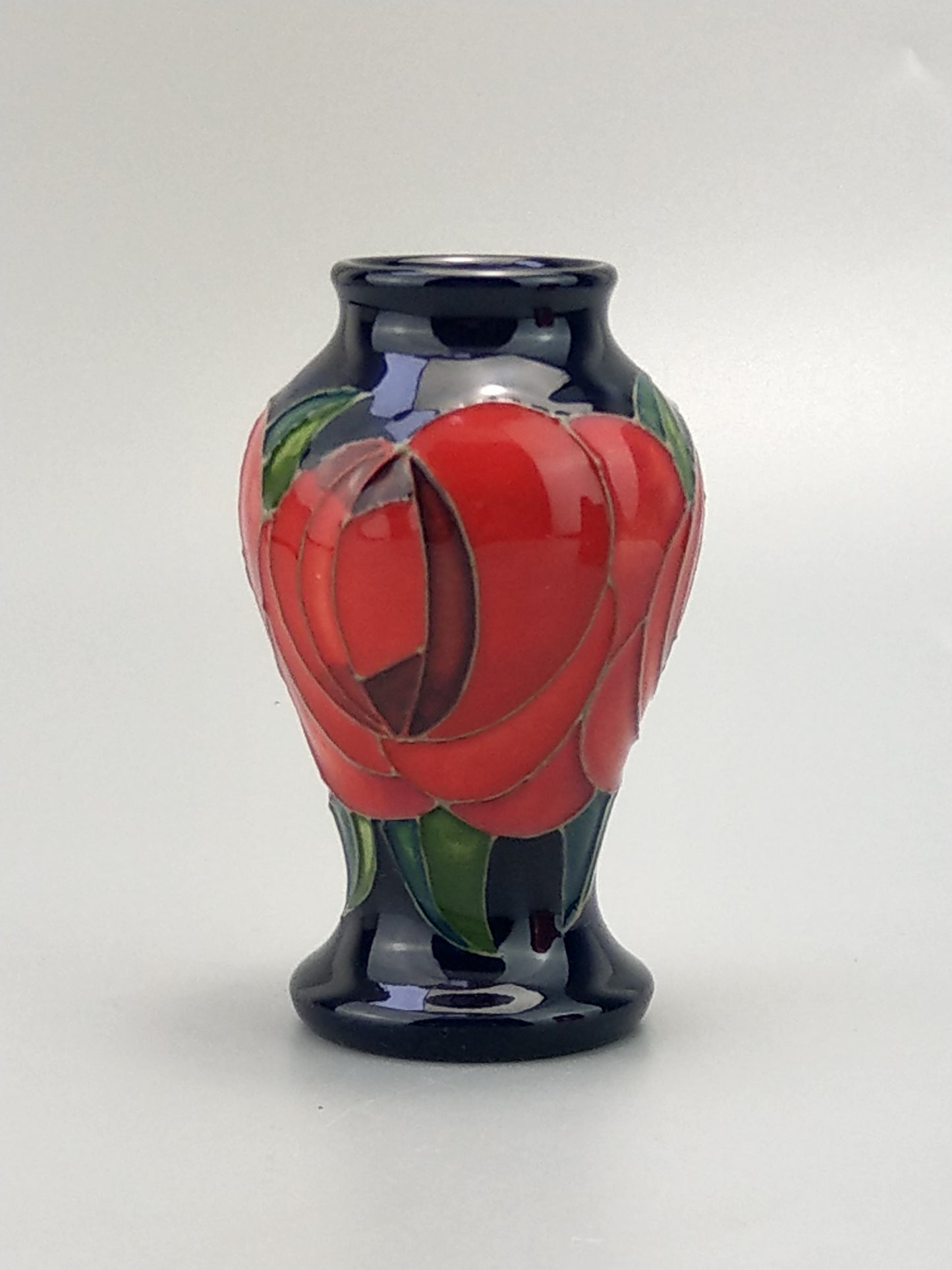 Moorcroft pottery vase Red Rose Vase by Emma Bossons Trial Shape 46/4