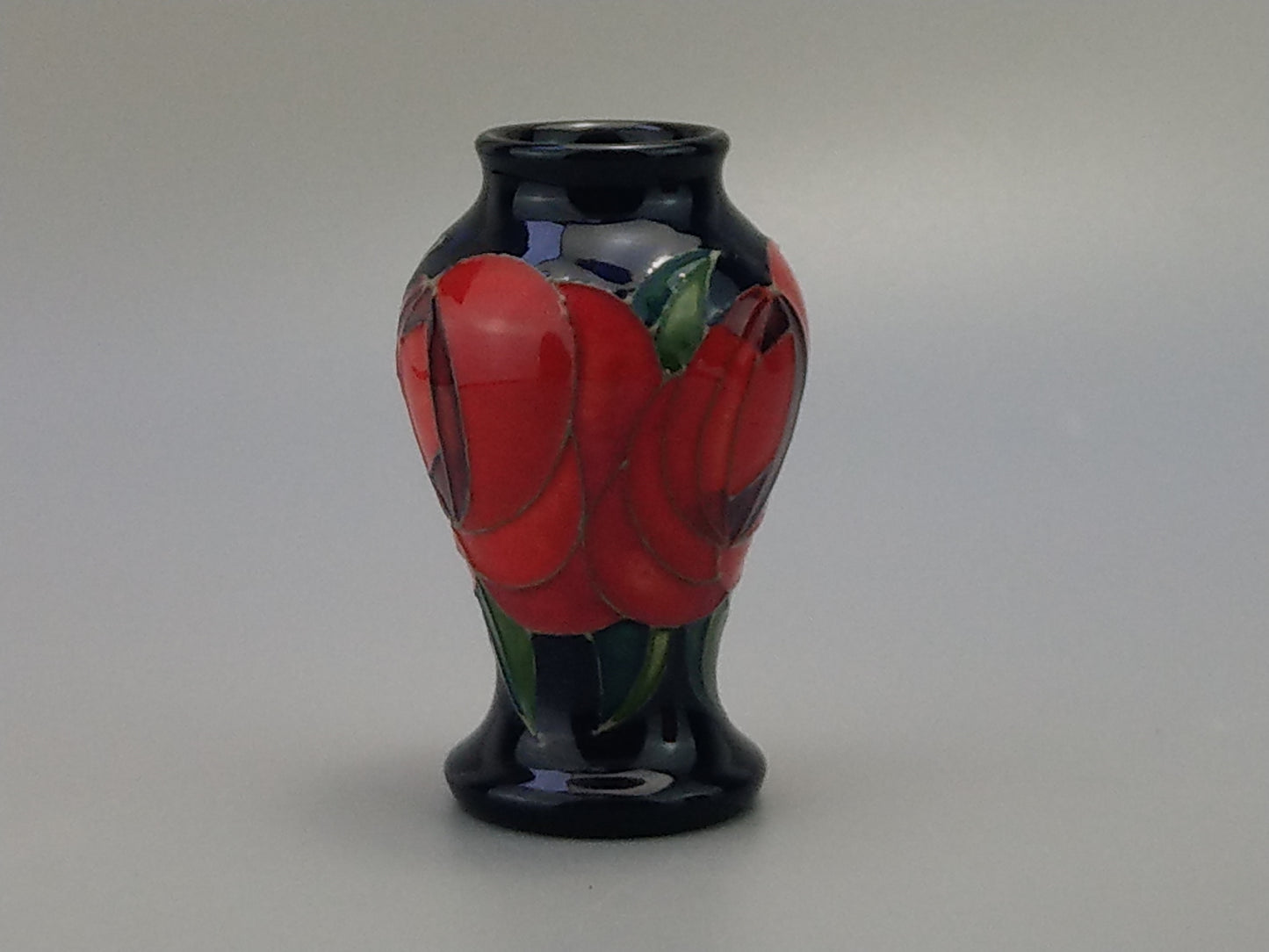 Moorcroft pottery vase Red Rose Vase by Emma Bossons Trial Shape 46/4