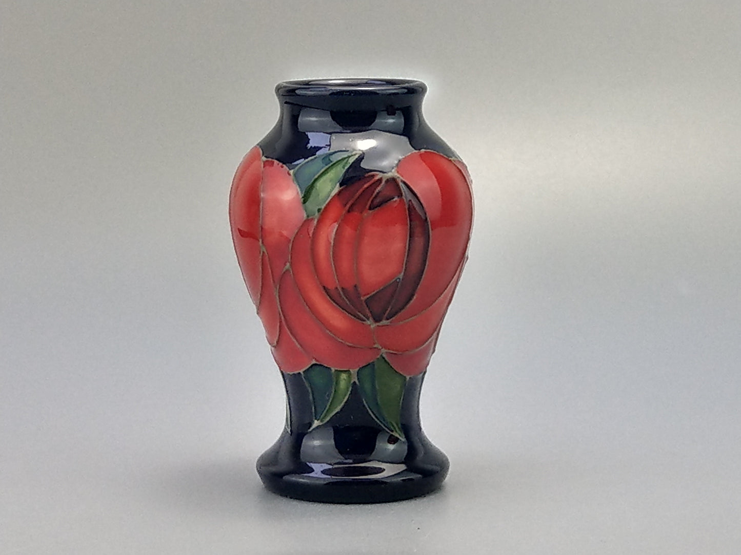 Moorcroft pottery vase Red Rose Vase by Emma Bossons Trial Shape 46/4