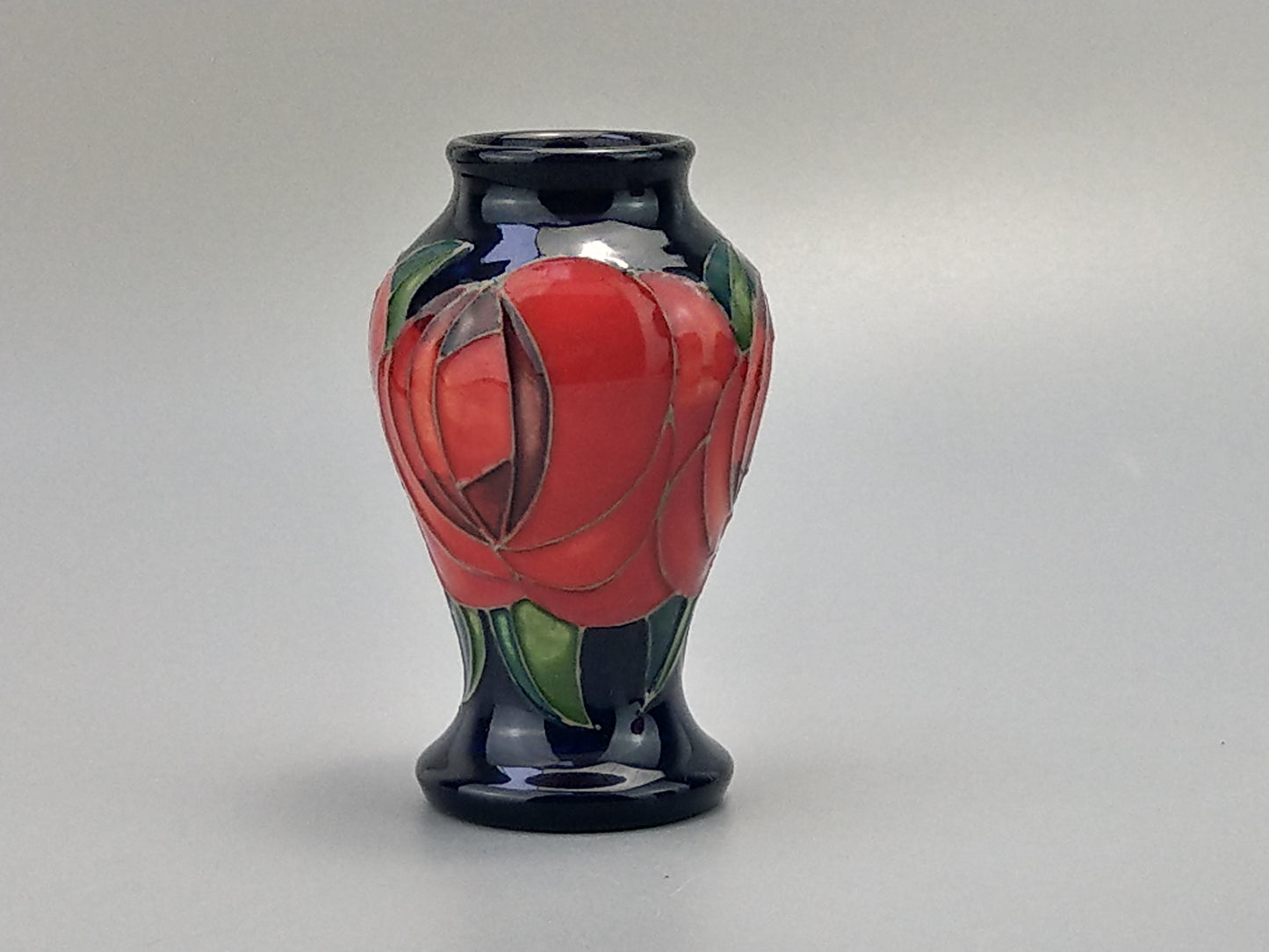 Moorcroft pottery vase Red Rose Vase by Emma Bossons Trial Shape 46/4