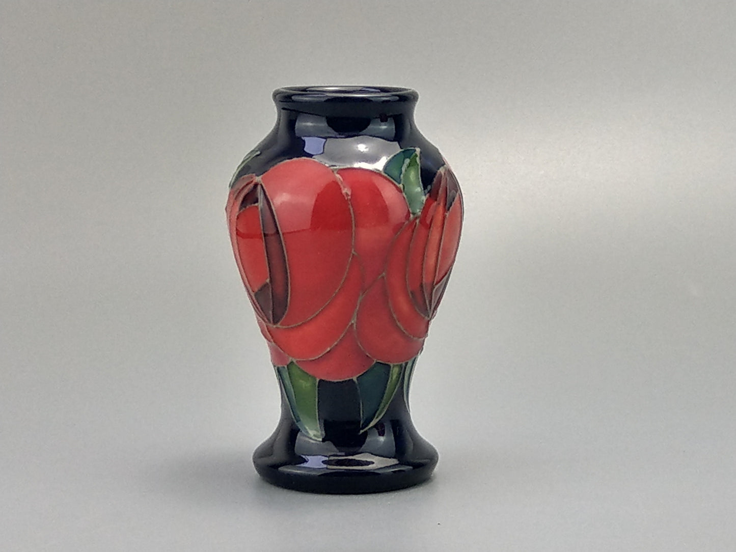 Moorcroft pottery vase Red Rose Vase by Emma Bossons Trial Shape 46/4