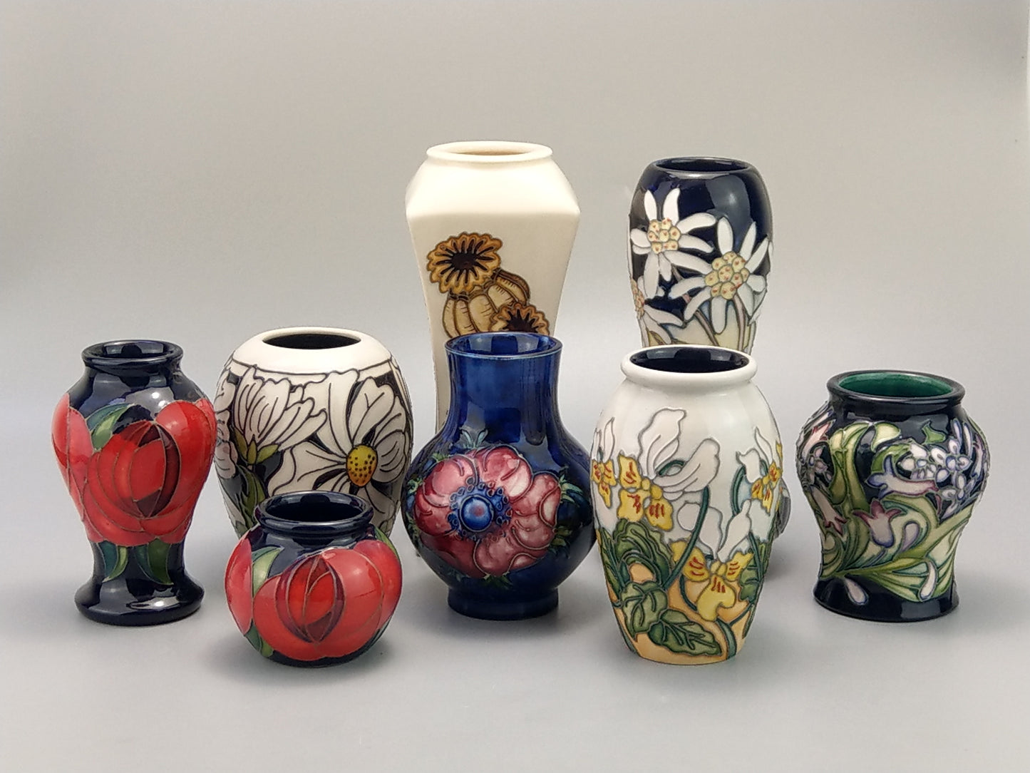 Moorcroft pottery vase Red Rose Vase by Emma Bossons Trial Shape 46/4