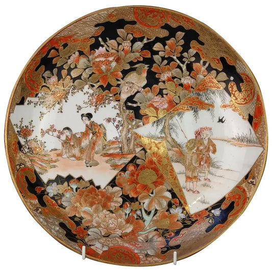 Japanese Satsuma Porcelain Plate Signed Kutani Meiji c1900 Signed on the back Kutani ( 15th District)