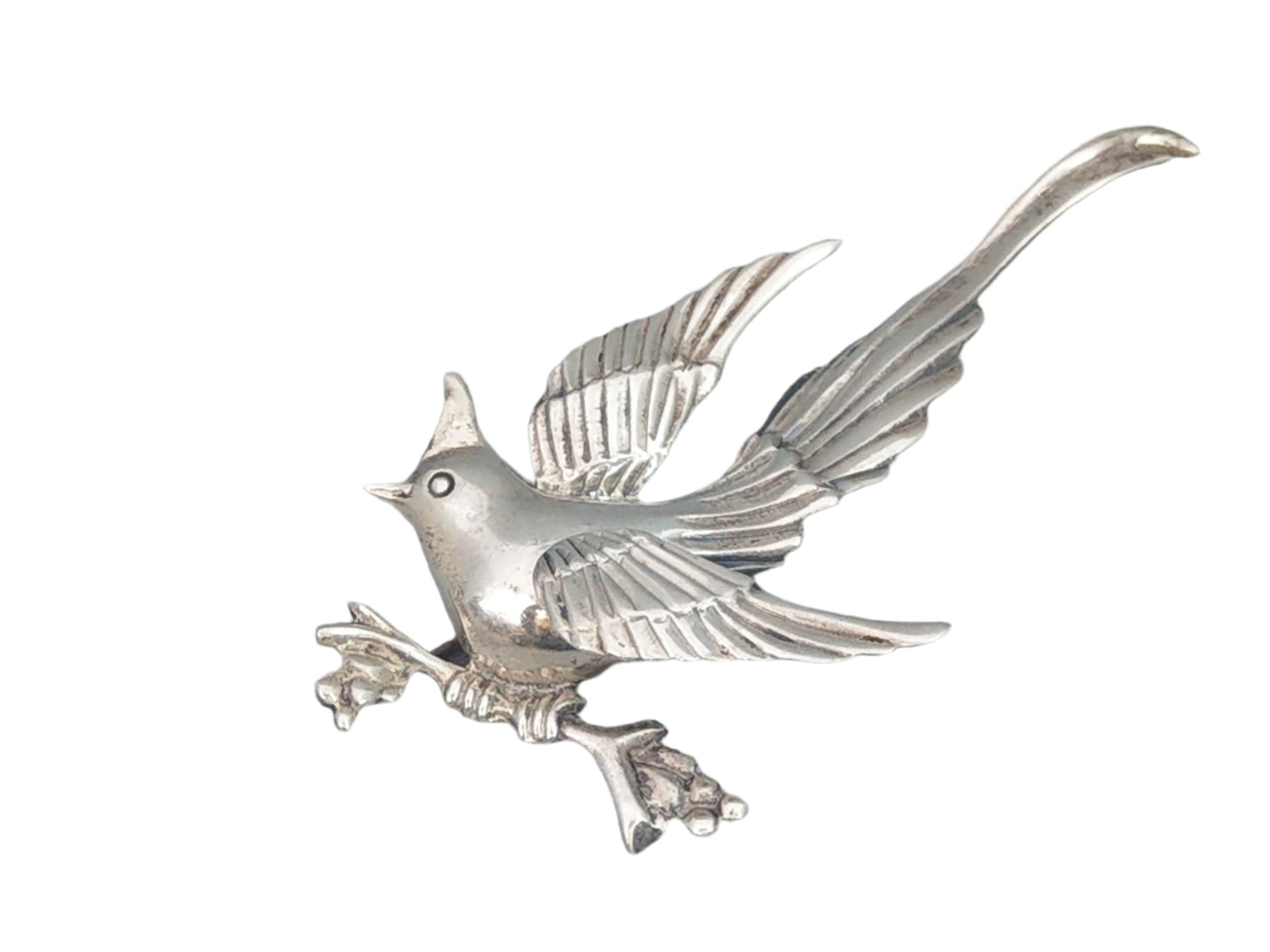 Sterling Silver Large Bird of Paradise Ave Juarez 40 Prieto Mexico c1940