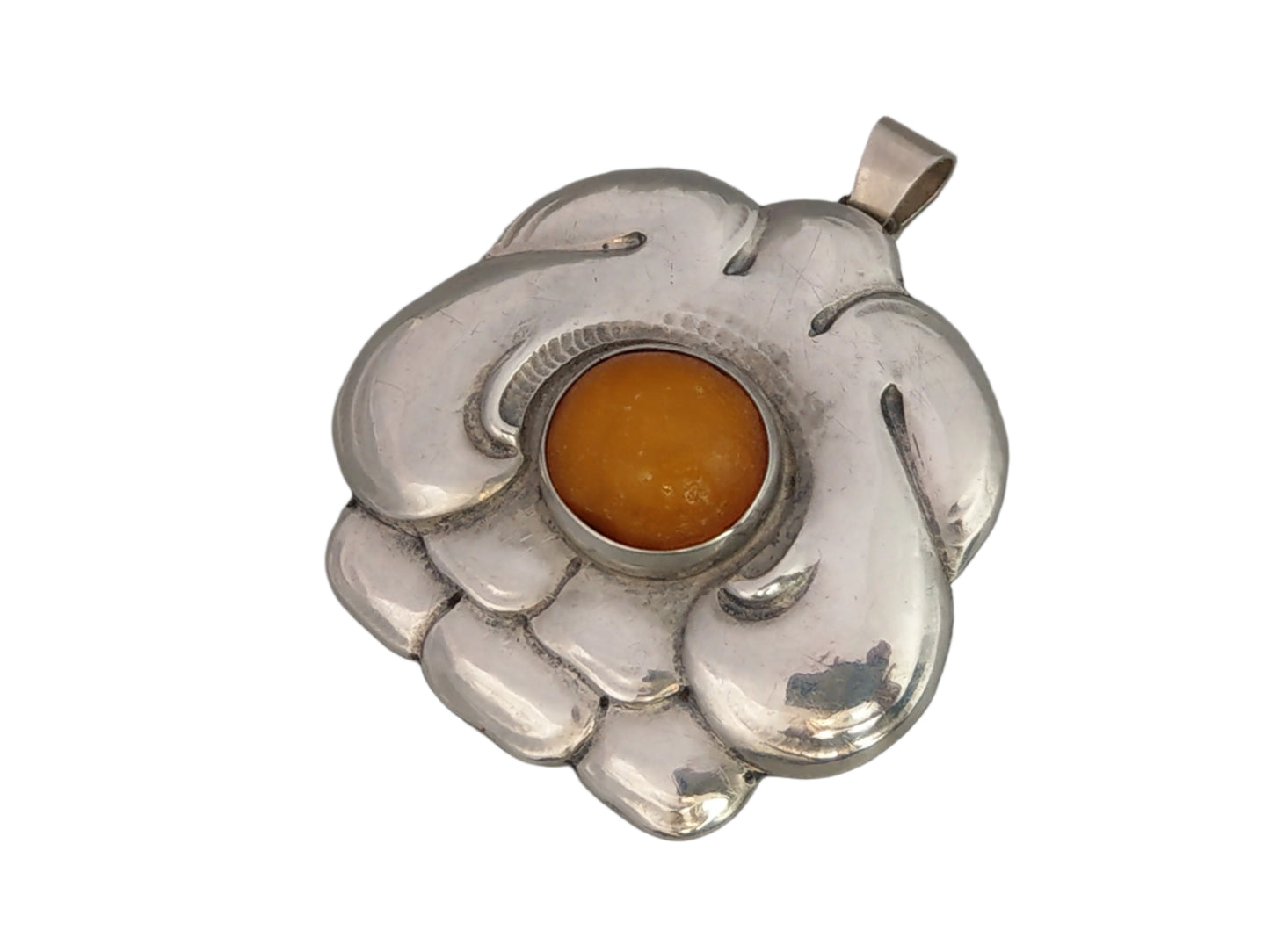 Turun Hopea Oy Pendant with Butterscotch Egg Amber