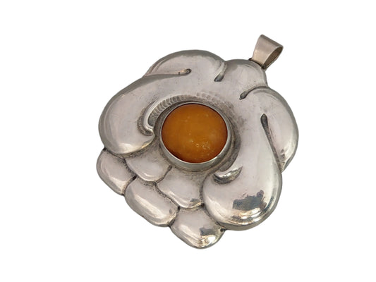 Turun Hopea Oy Pendant with Butterscotch Egg Amber