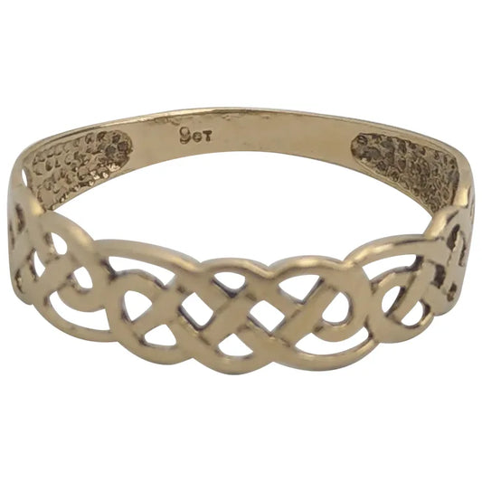 Vintage 9ct Gold Ring Celtic Woven Braided Knot Size N