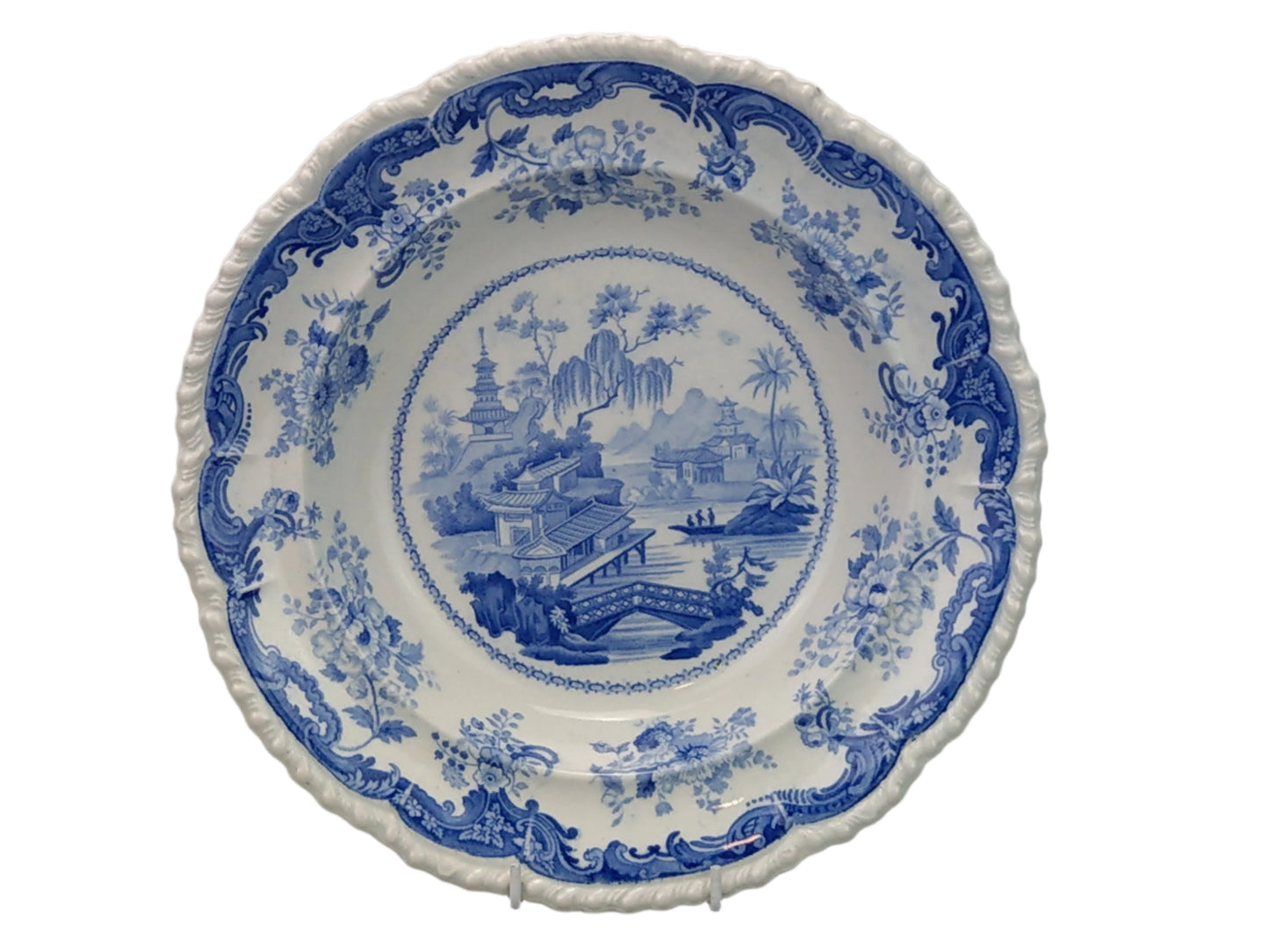 Blue and White Soup Plate Minton Chinese Marine