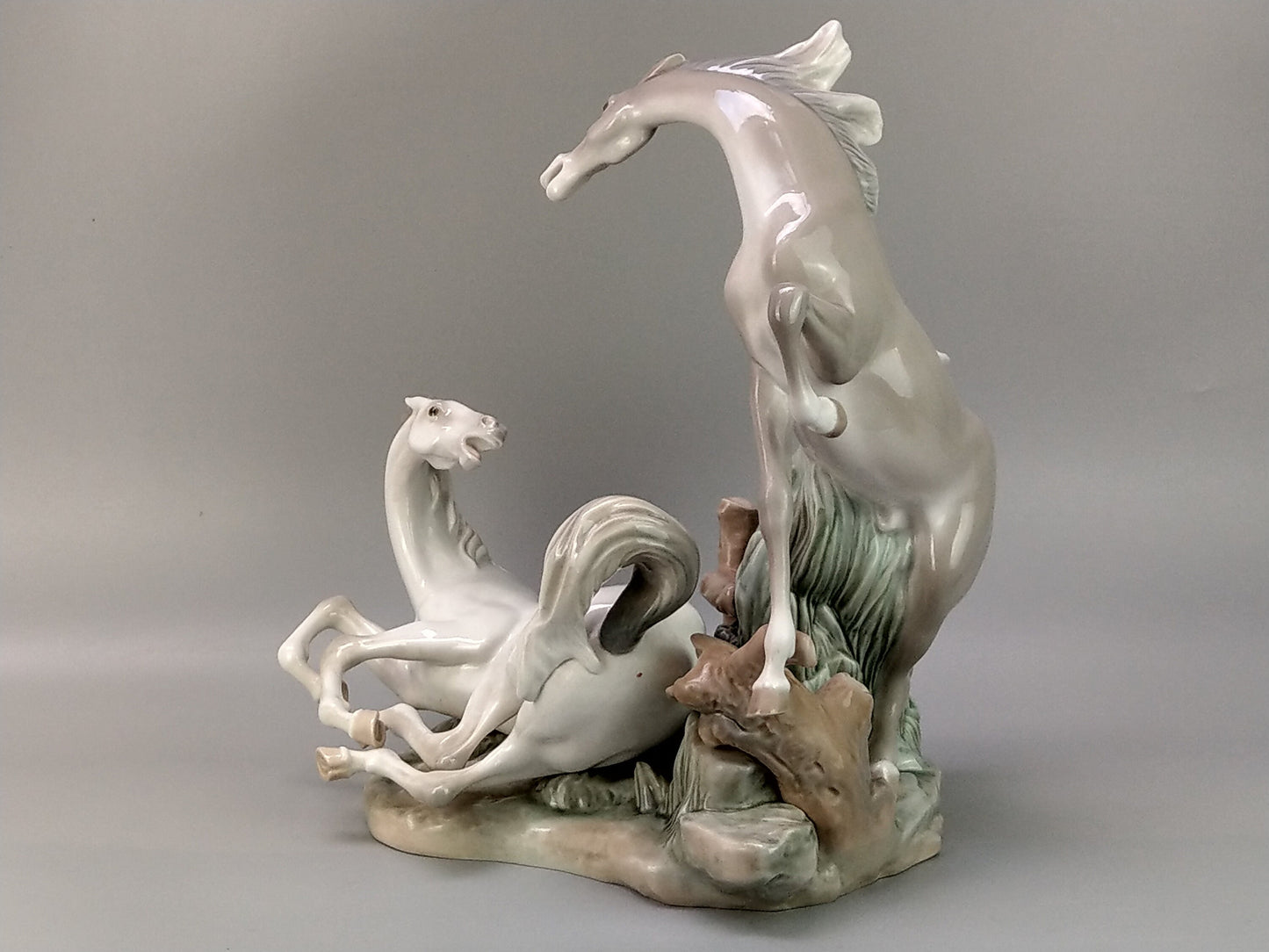 Vintage Large Lladro Horses Gloss
