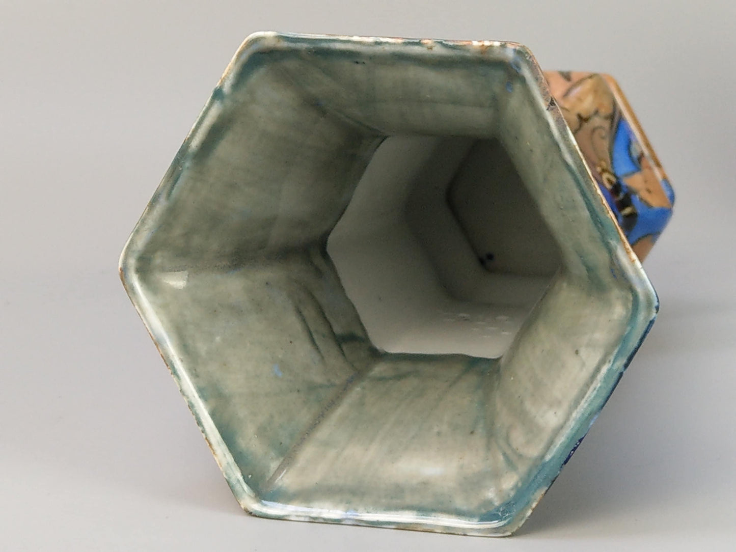 Medium Hexagon vase Bursley Amstel by Frederick Rhead