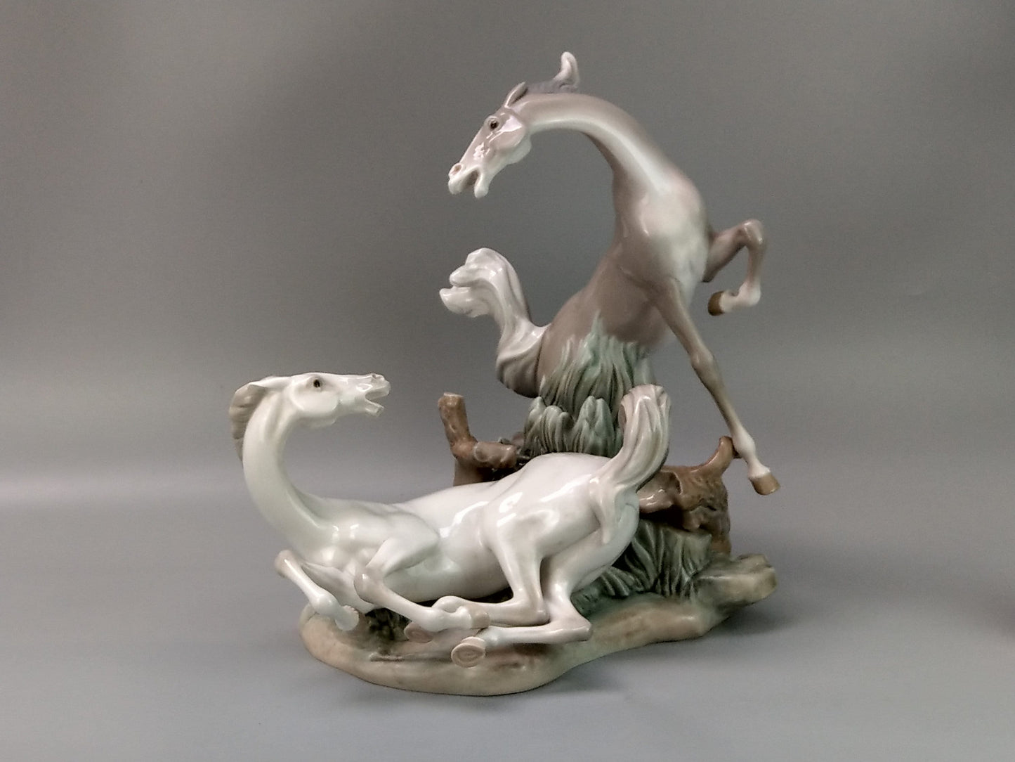 Prohibition Gems - Vintage Lladro Playful Horses Gloss Large piece