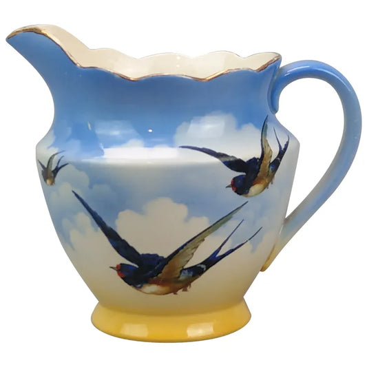 Art Deco Milk jug sky with swallows Falcon Ware