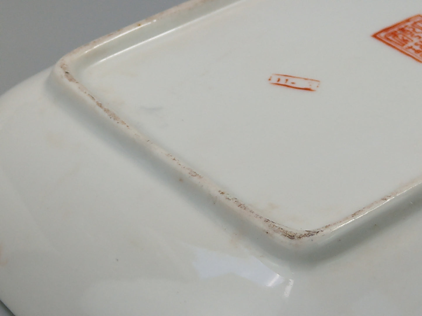 Chinese Famille Rose Rectangle Dish Geish in Garden Qing Dynasty