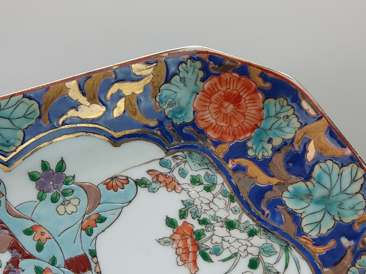 Chinese Famille Rose Rectangle Dish Geish in Garden Qing Dynasty