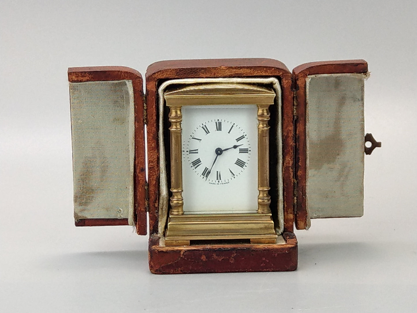 French Small Carriage Clock with Case, c.1900