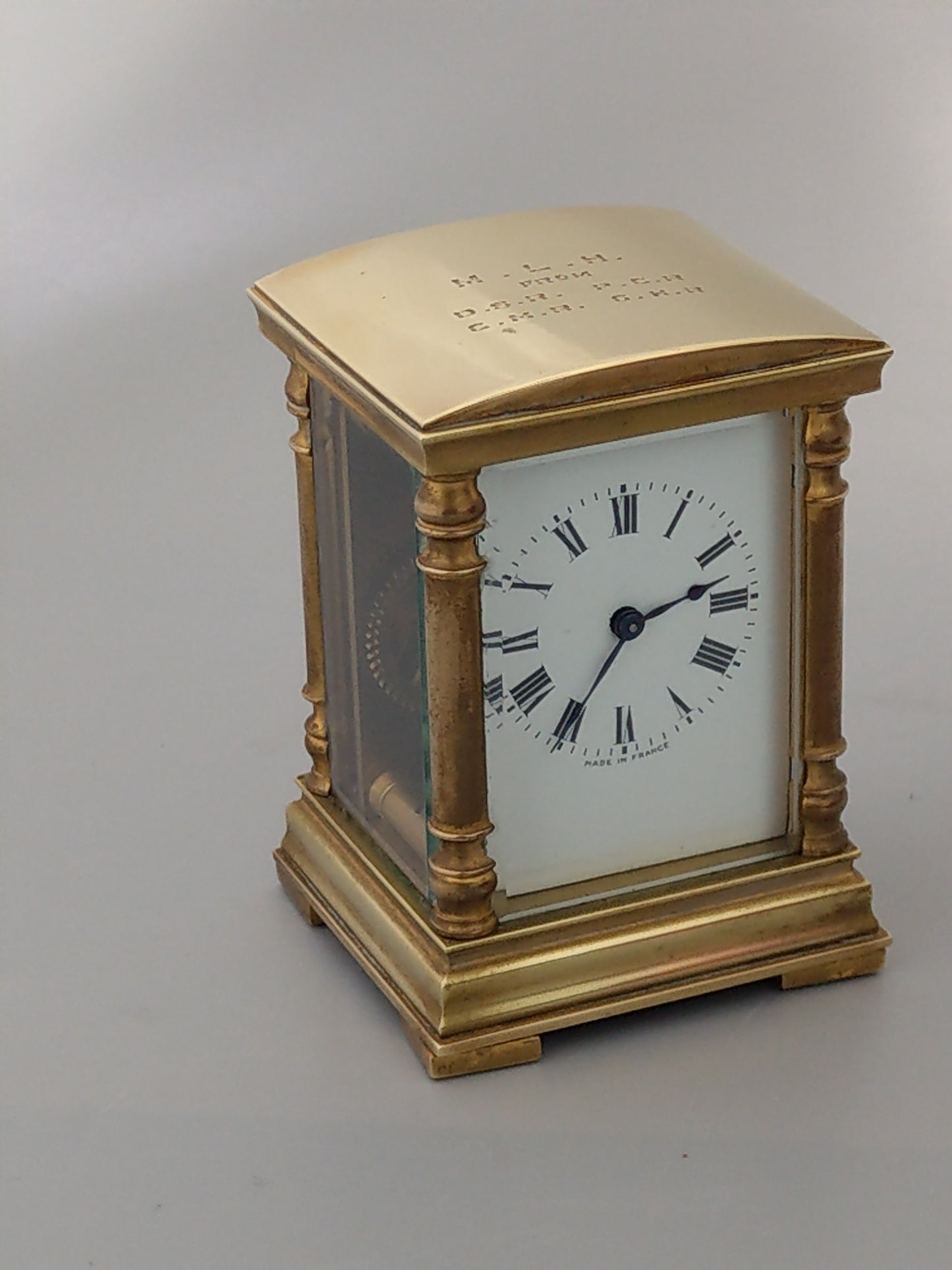 French Small Carriage Clock with Case, c.1900