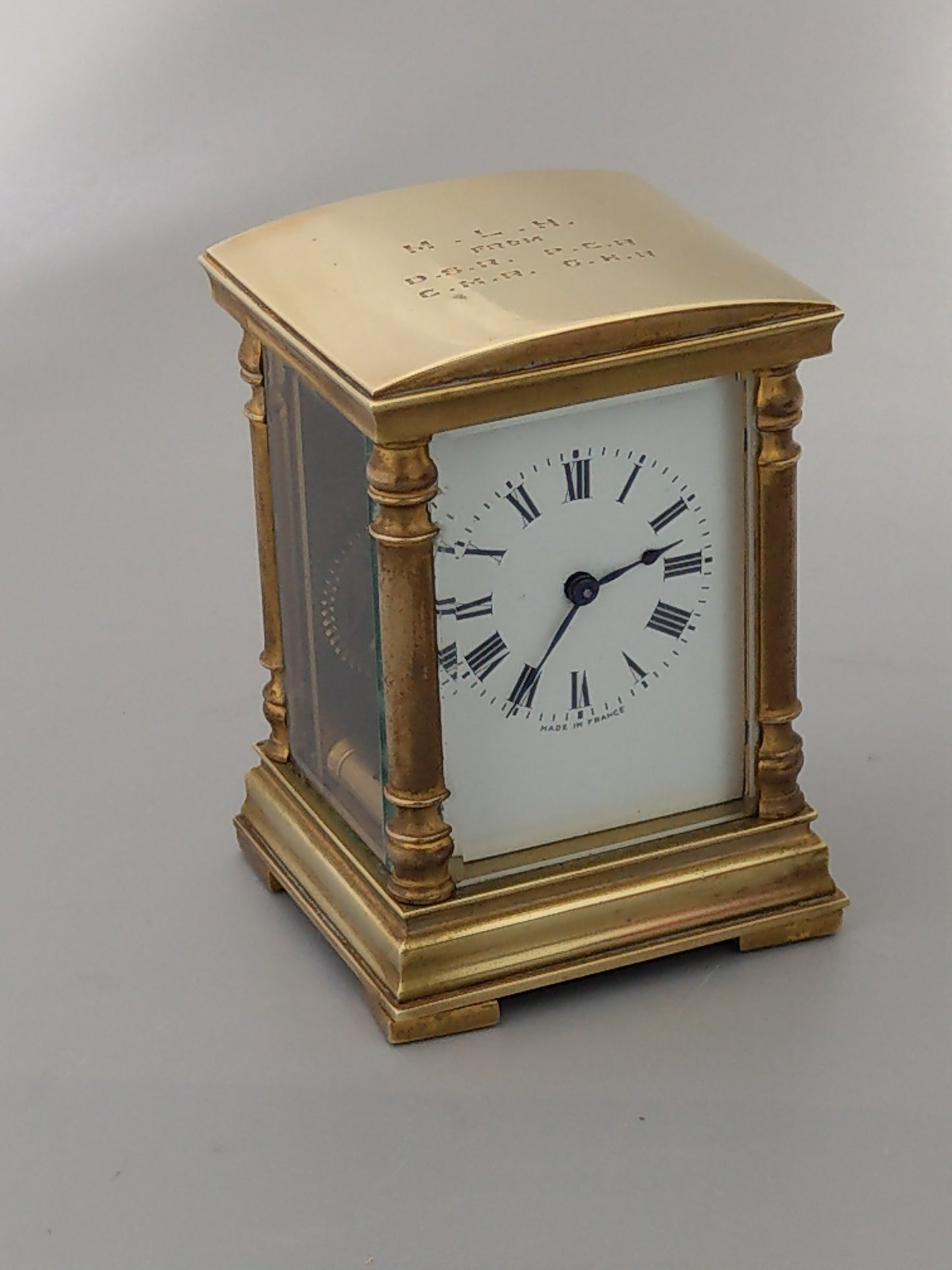 French Small Carriage Clock with Case, c.1900