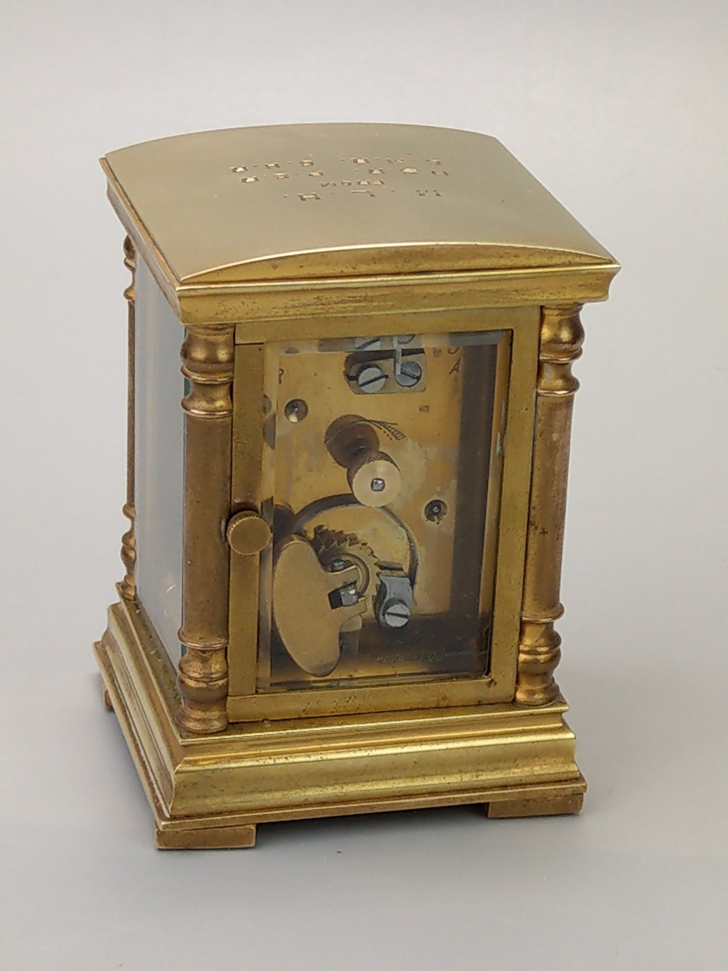 French Small Carriage Clock with Case, c.1900