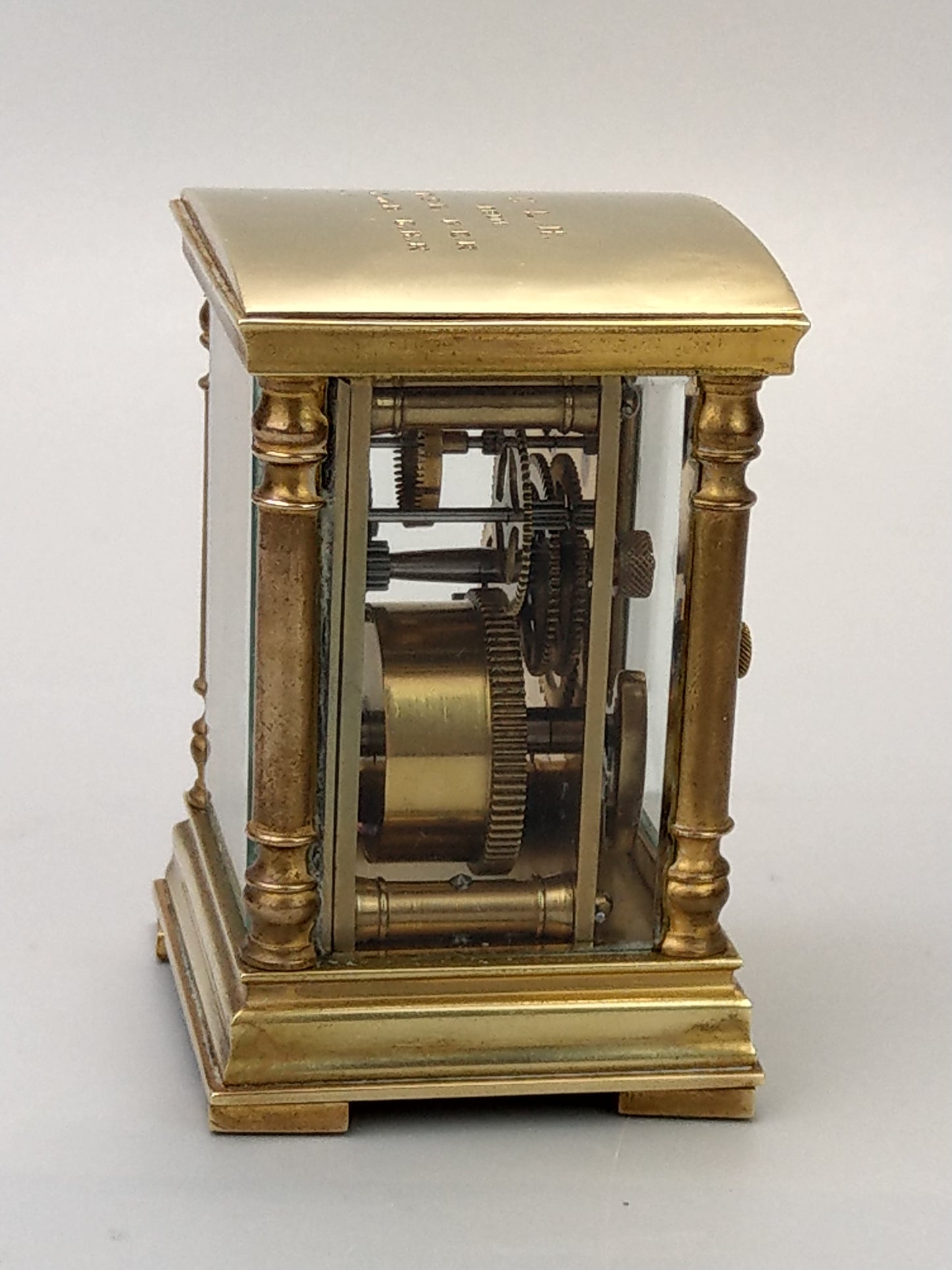 French Small Carriage Clock with Case, c.1900