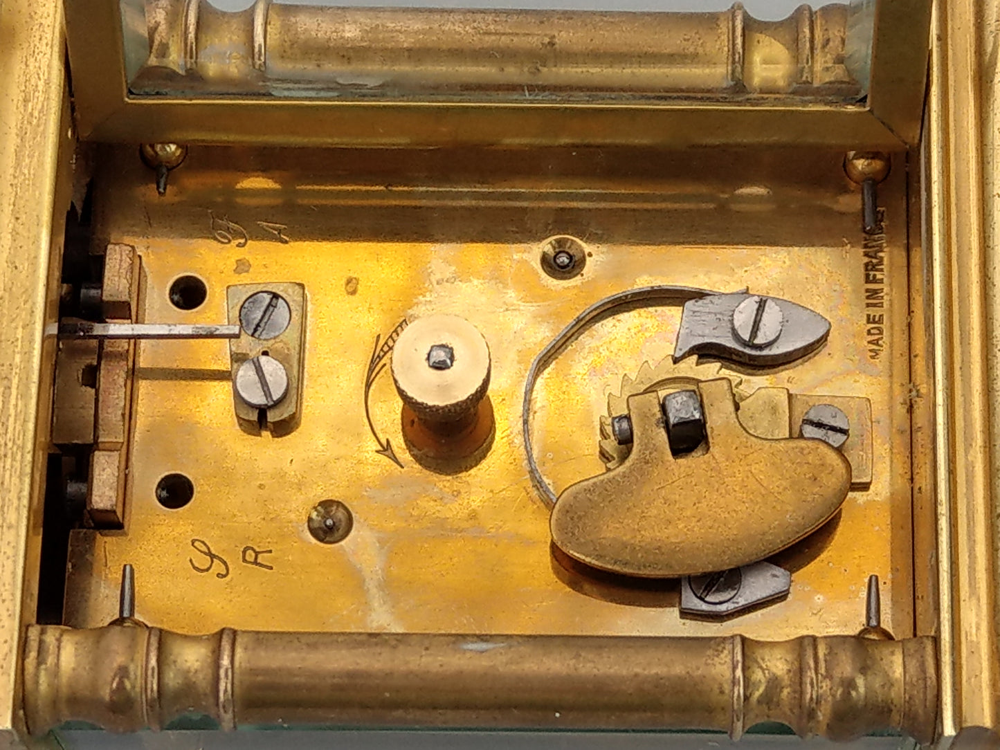 French Small Carriage Clock with Case, c.1900