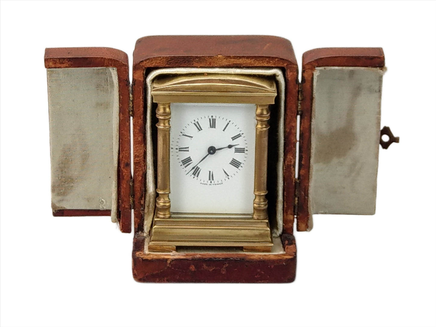 French Small Carriage Clock with Case, c.1900