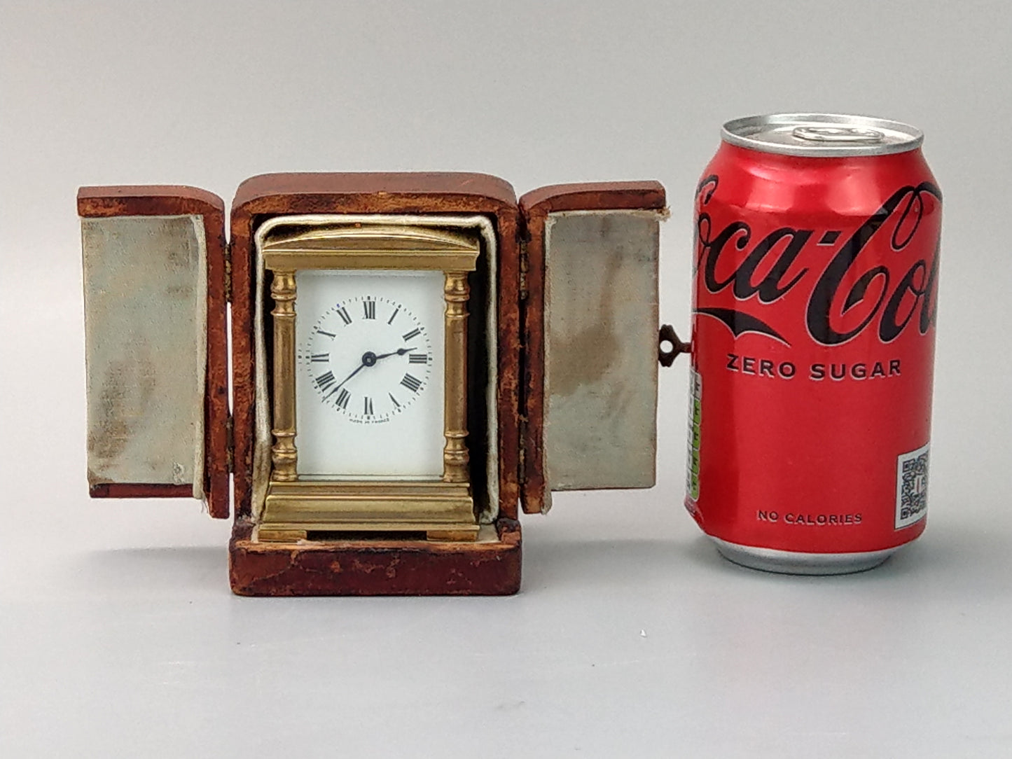 French Small Carriage Clock with Case, c.1900